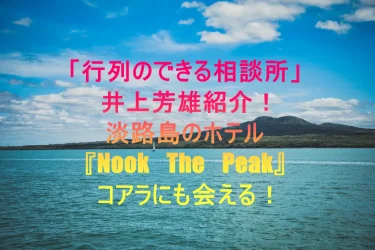 「行列のできる相談所」井上芳雄紹介！淡路島のホテル「Nook The Peak」、コアラにも会える！