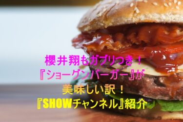 櫻井翔もガブリつき！『ショーグンバーガー』が美味しい訳！『SHOWチャンネル』紹介